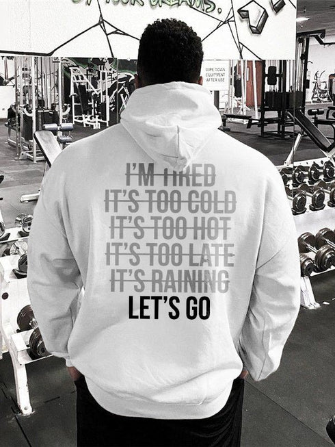 Men's LET'S GO Printed Gym Hoodie